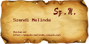 Szendi Melinda névjegykártya
