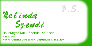 melinda szendi business card